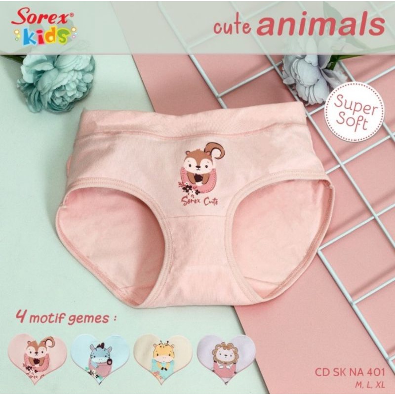 Sorex Kids Celana Dalam Anak Perempuan Super Soft Motif Lucu NA 401