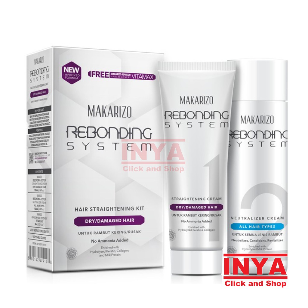 MAKARIZO REBONDING SYSTEM TUBE SET FOR DRY/DAMAGED HAIR - Purple, Ungu - Krim Pelurus Rambut