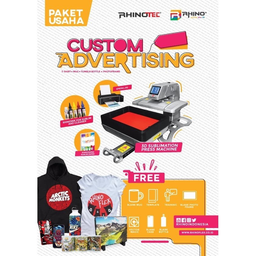 Rhinotec Paket Usaha Sablon Digital Advertising Merchandise RSM - 03