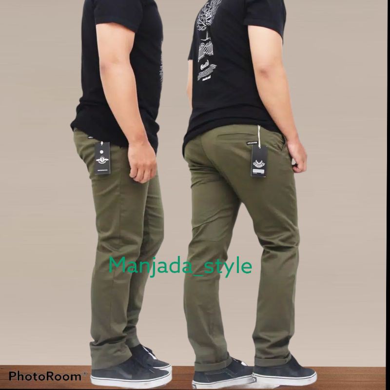 CELANA Pria SLIMFIT Panjang chino KERJA HARIAN HITAM MOCCA ABU GREY KREAM CREAM Sz 27 - 38