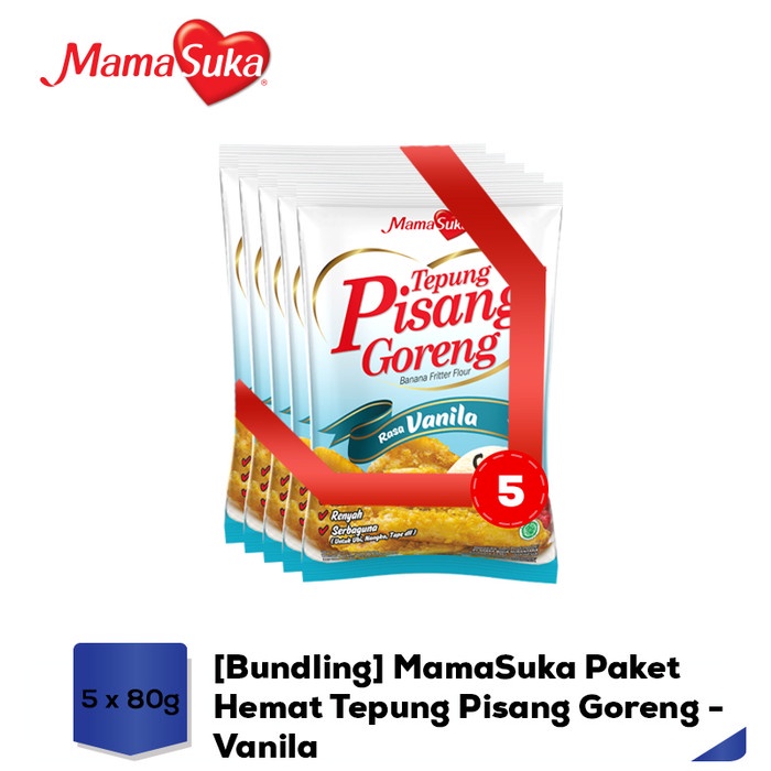 

MURAH [Bundling] MamaSuka Paket Hemat Tepung Pisang Goreng -Vanila 80 gr - 5
