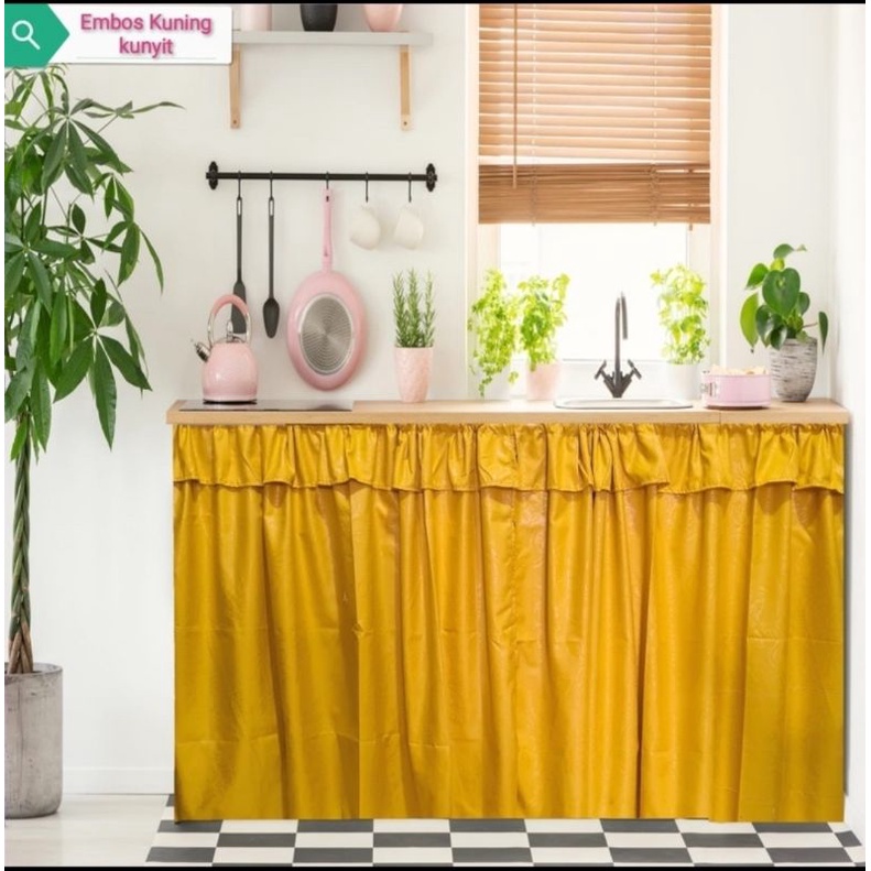 Gorden Kolong Dapur Modern - Emboss Kuning