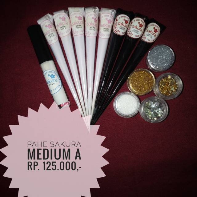 

MEDINA" PAKET SAKURA MEDIUM A / WHITE HENNA / HENNA PUTIH / HENNA MAROON / HENNA PENGANTIN / HENNA WATERPROOF