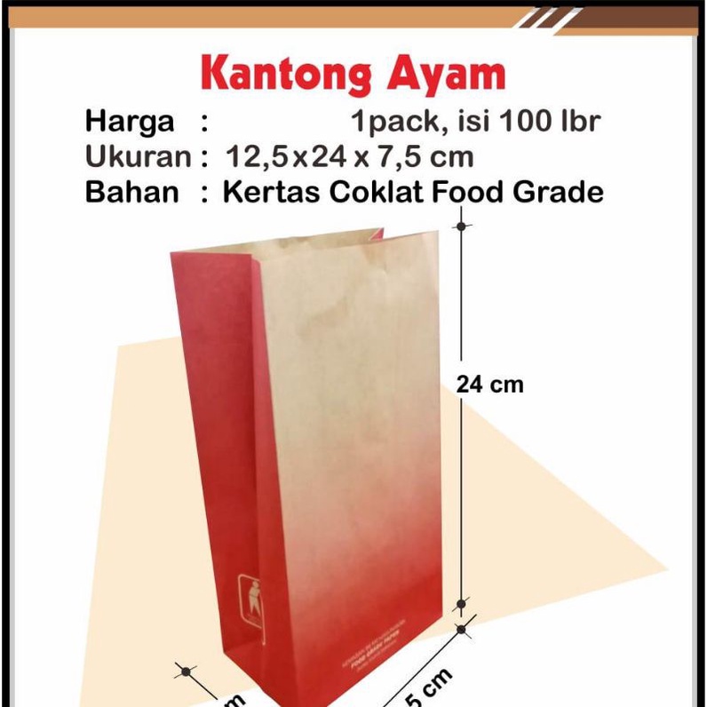 kantong kertas ayam shihlin/kentang goreng isi 50lembar