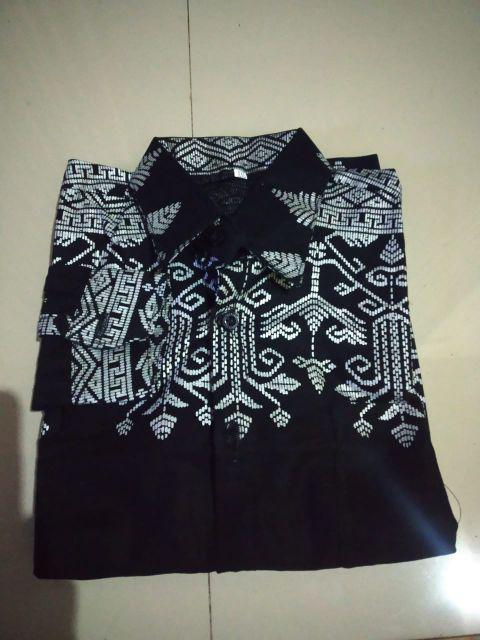 Batik Couple Sania Ruffle Batik Couple Keluarga Motif Sakura Biru