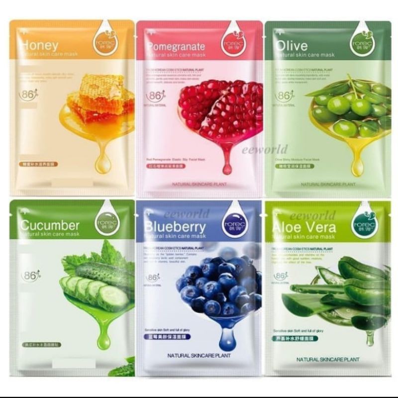 ROREC NATURAL skin Mask Masker Rorec Sheet Mask
