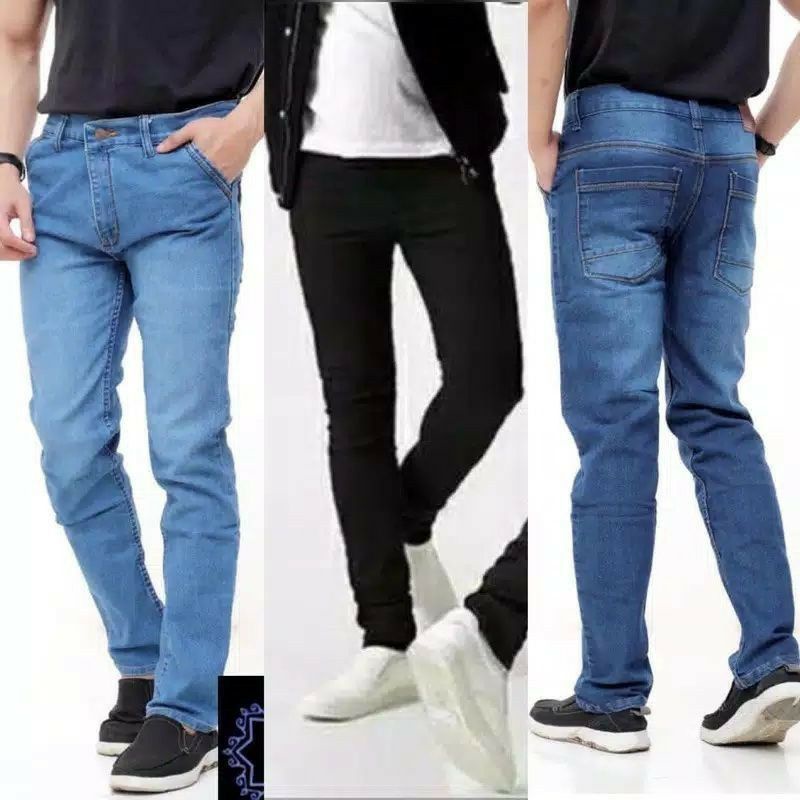 Celana Jeans Pria panjang Skinny Slim Fit Panjang Melar promo awal tahun 2022