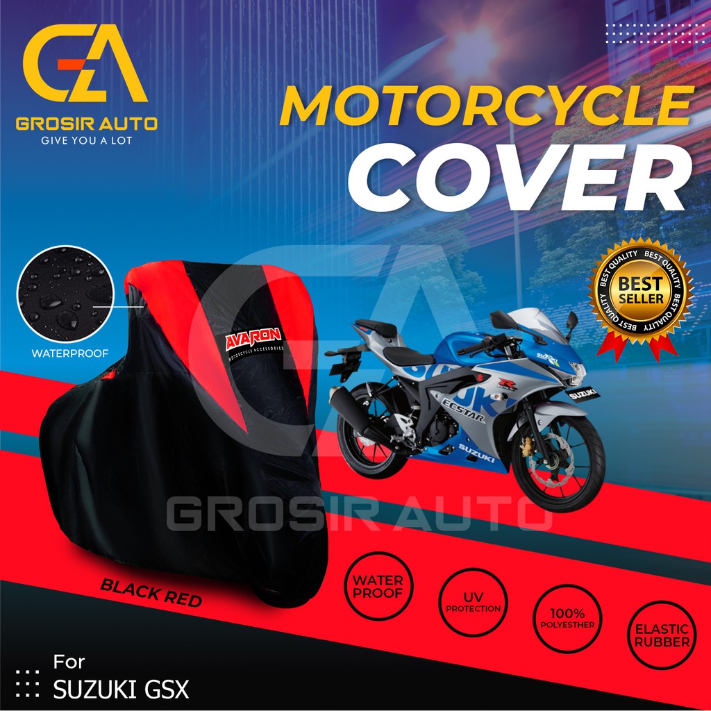 Sarung Motor AVARON  GSX/ Penutup Pelindung Body Cover Motor Warna Anti Air Merk Avaron