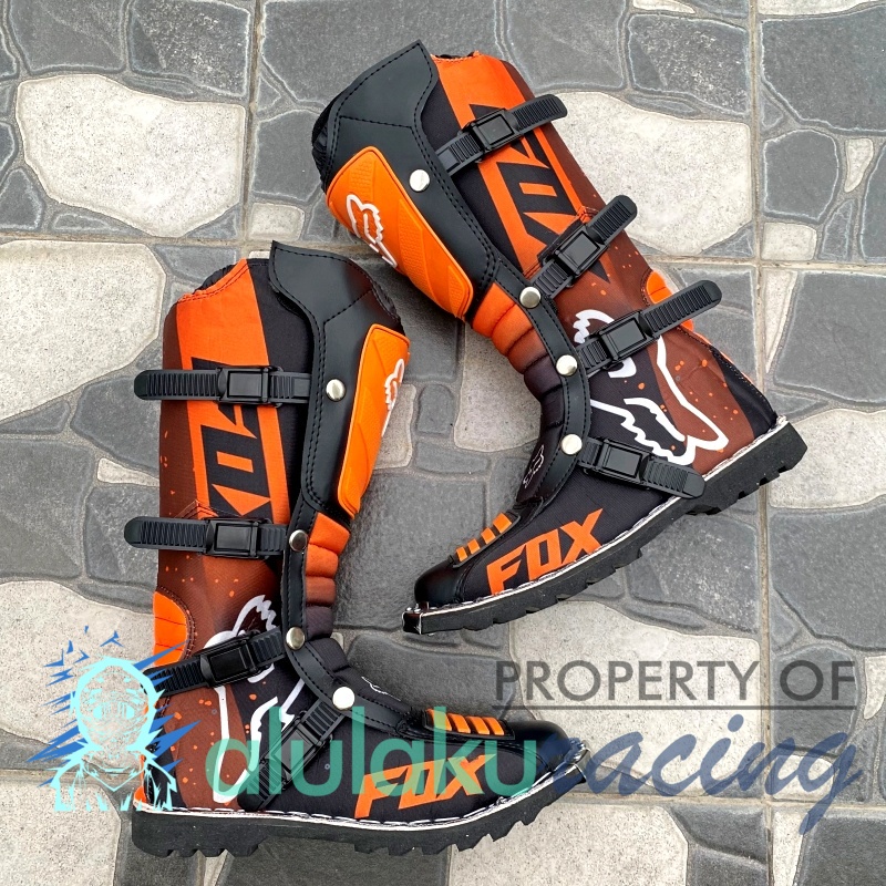 Jersey, Celana, Sarung Tangan &amp; Sepatu Fullprint with Protectors Fullset MX Trail Motocross - Paket Bundling FOCTFG170505-F41