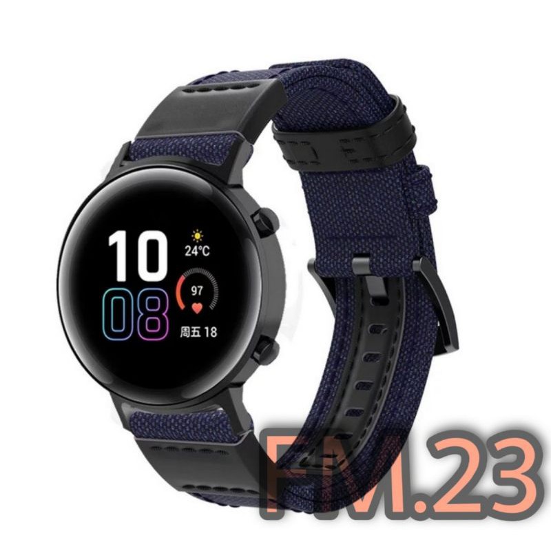 STRAP TALI JAM TANGAN NYLON NILON LEATHER WATCH BAND HUAWEI WATCH GT 2 42MM HONOR MAGIC WATCH 2 3 42