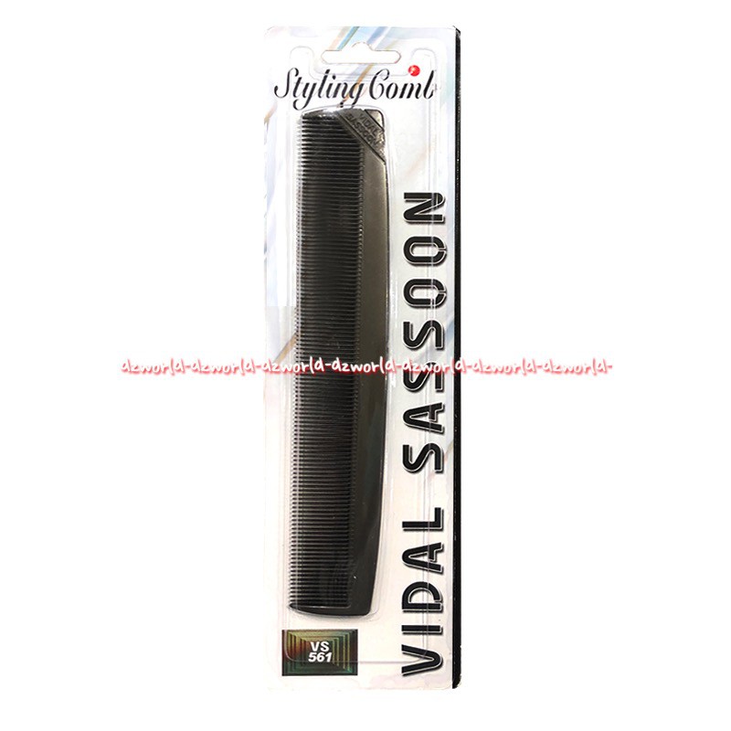 Vidal Sassoon Styling Comb VS 561 Sisir Pria Panjang Rapat Hitam Viddal