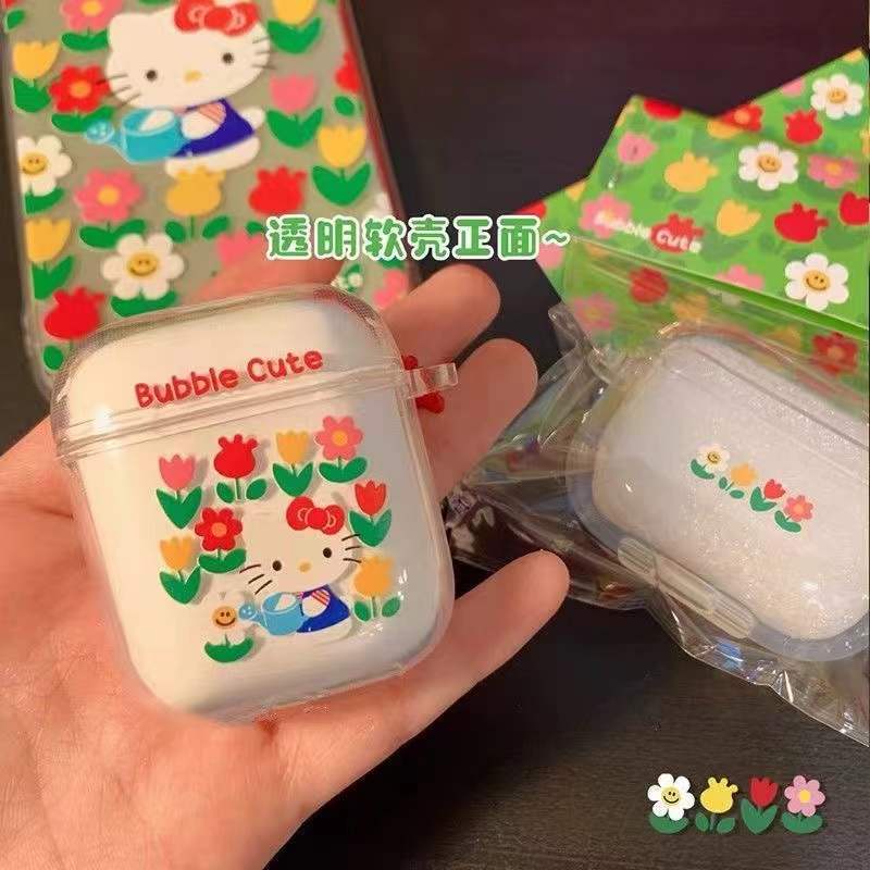 INPODS I12 Case Kartun KT Kucing Transparan Lembut Pelindung Untuk Airpods1 2 3 Pro 2 PRO2 Inpods12 Didedikasikan Sarung Earphone Bluetooth