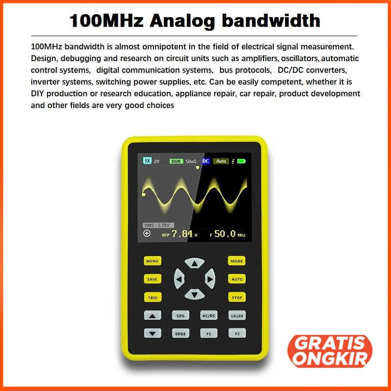 Digital Oscilloscope Handheld Portable 100MHz 5012H