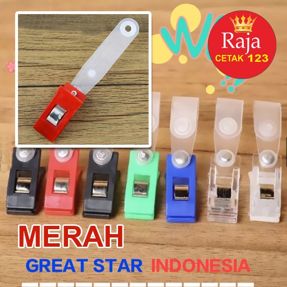 

JEPITAN ID CARD/JEPIT KARTU HOLDER NAMETAG/CAPIT BUAYA WARNA MERAH