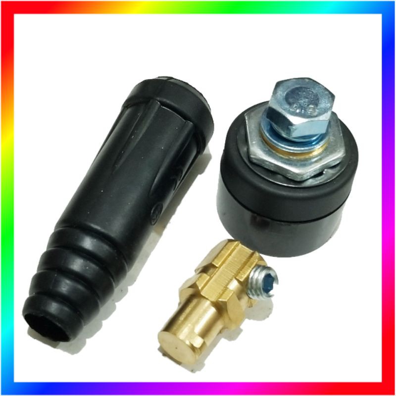 1SET Connector besar Jantan dan Betina Trafo Las Inverter 200A - 300A / Konektor Las