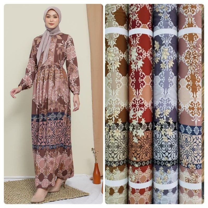 Kain Gamis Maxmara motif Kirana harga per setengah meter