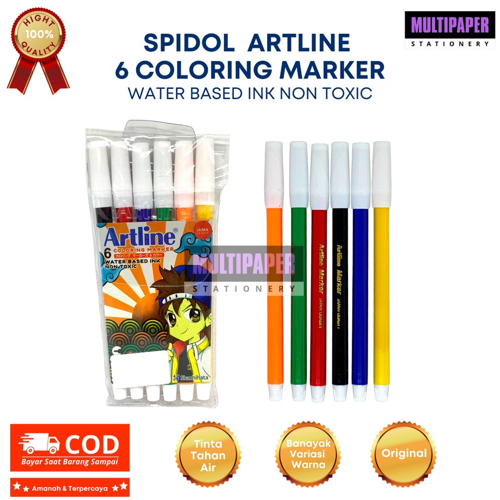 

Spidol Artline / Spidol Kecil Warna Artline Coloring Marker EK-316 / 6 WARNA