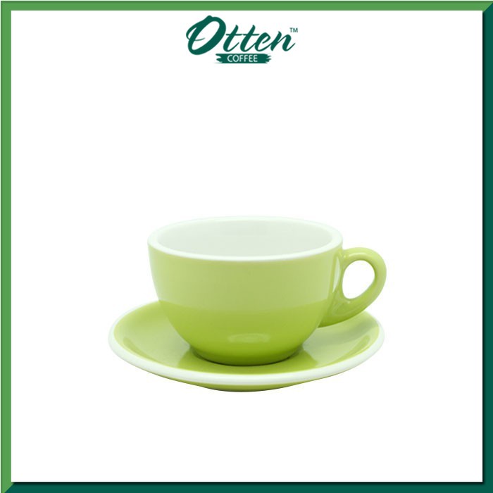 Otten Coffee - Cup and Saucer Latte 270ml (Green)-0
