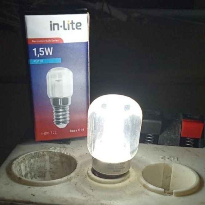 INLITE Lampu Bohlam LED Cabe Tabung Kulkas Dekorasi INDB T22 1.5W E14 - Putih