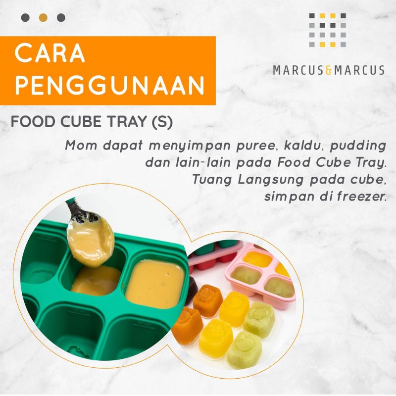 Marcus and Marcus Food Cube Tray Small 30ml 60ml, Wadah Container MPASI Marcus &amp; Marcus