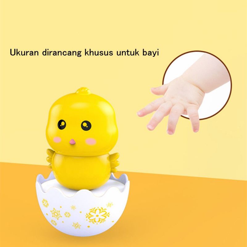 Mainan Edukasi Anak Bayi Telur Tumbler Mainan Boneka Goyang Motif Animal Bentuk Telor Telur Lucu Bisa Goyang