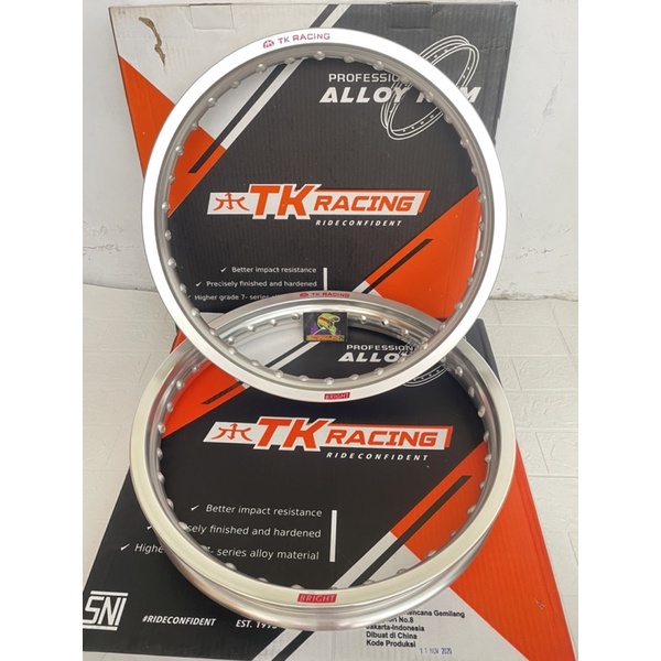 Velg TK Racing Ring 17 Depan Belakang 160/185 Silver BRIGHT Velg Almunium Ring 17 TK Racing ORIGINAL