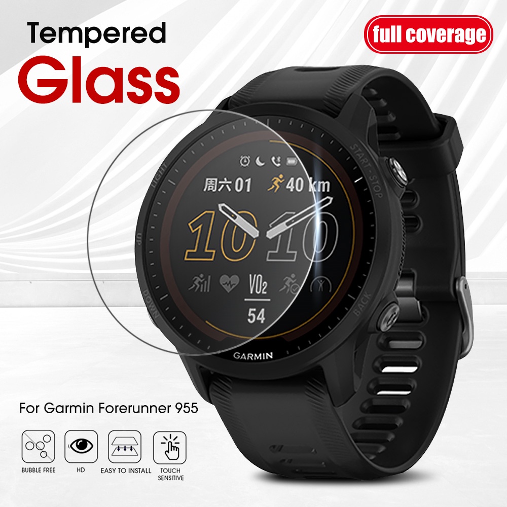 1 Pc Tempered Glass Pelindung Layar Smartwatch Garmin Forerunner 955 Anti Gores