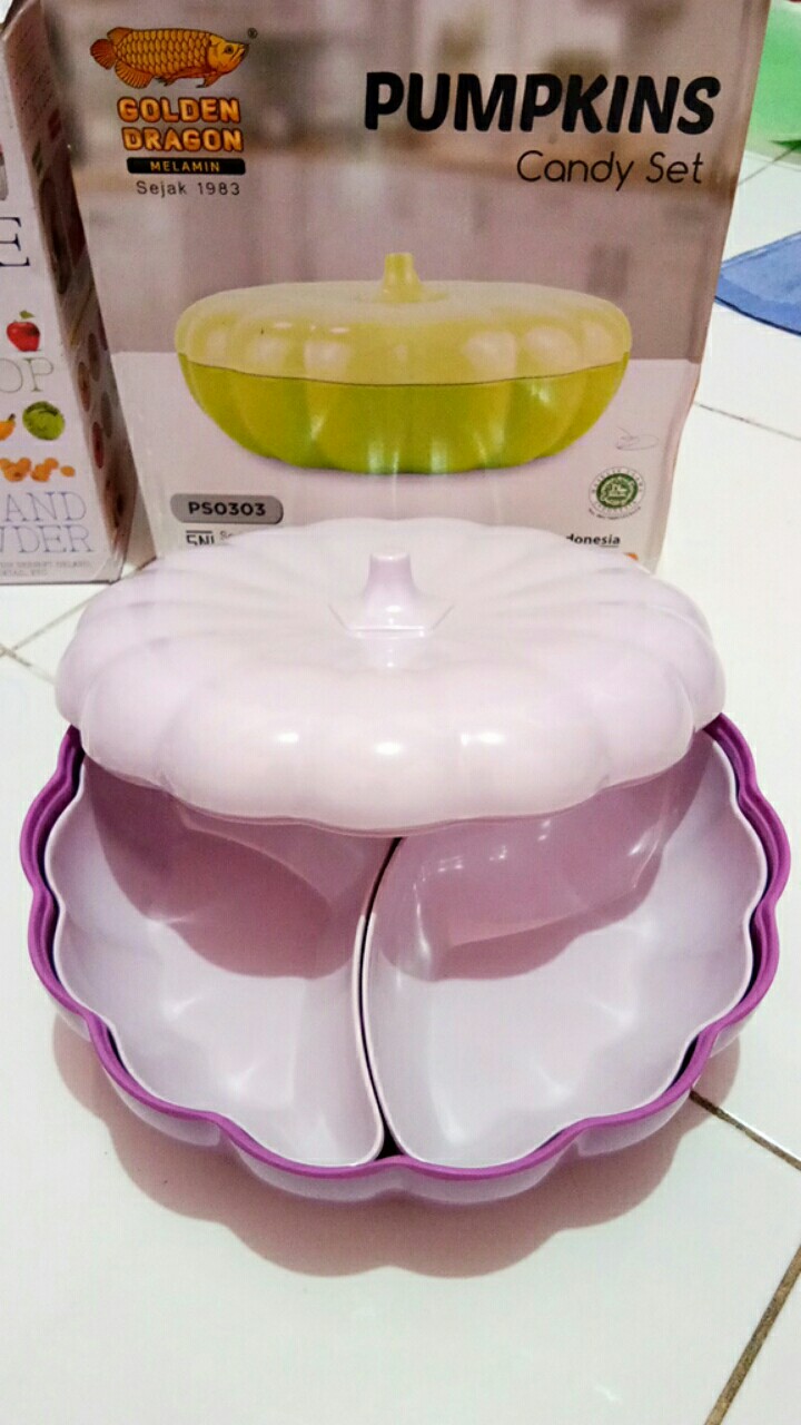 Wadah Saji Pesta Labu Ungu Pumpkins Candy Set Termurah