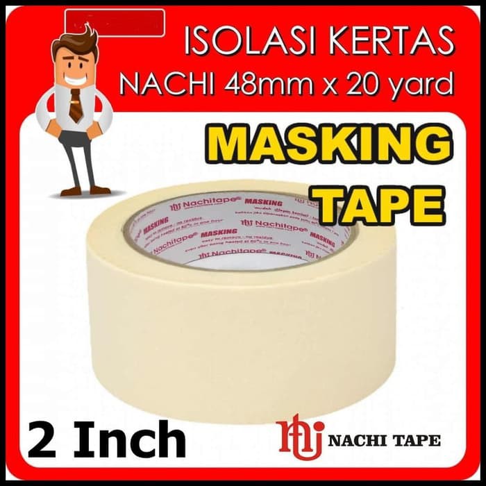 Lakban kertas masking tape Nachi 2 inch (48 mm x 20 yards)