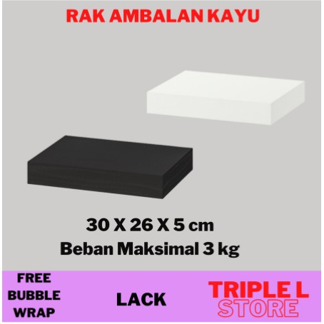 Rak Ambalan Hambalan Dinding Kayu Melayang Dinding IKEA Floating Shelf - Putih