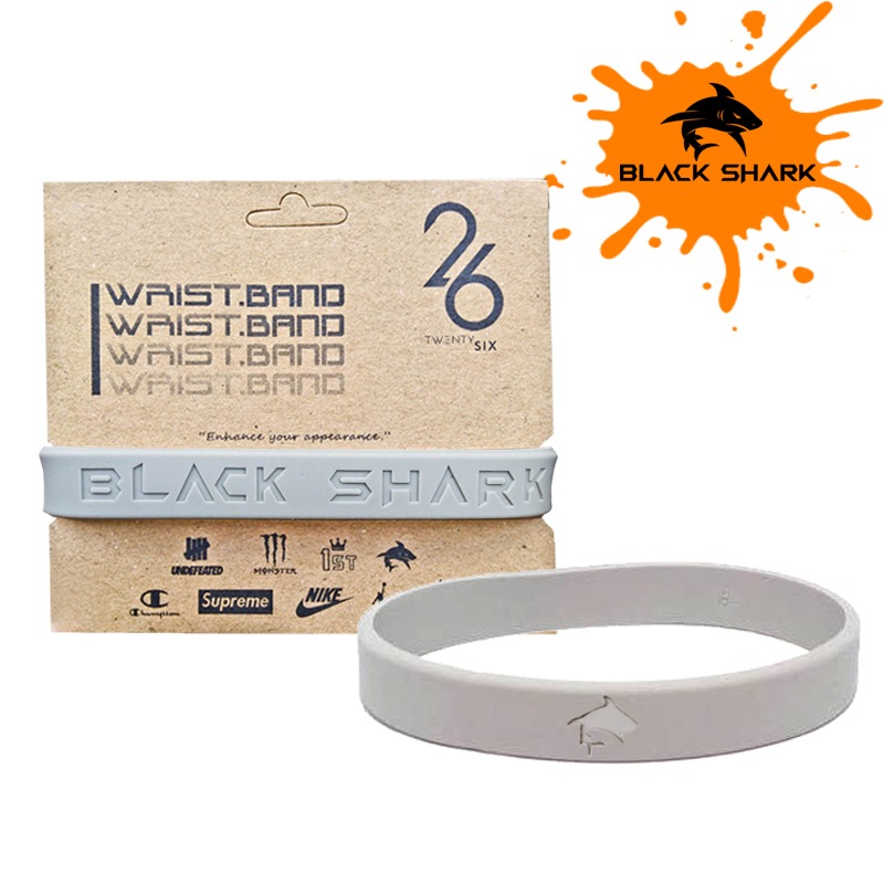 BLACK SHARK BRACELET GELANG KARET PRIA GAME SPORT S-FULLGRAY