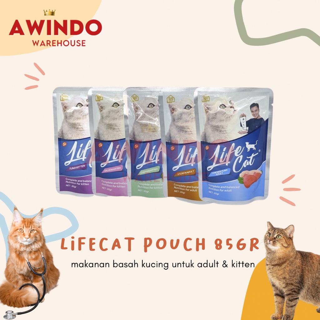 LIFE CAT POUCH 85GR - Makanan Basah Lifecat Kucing Kitten Adult