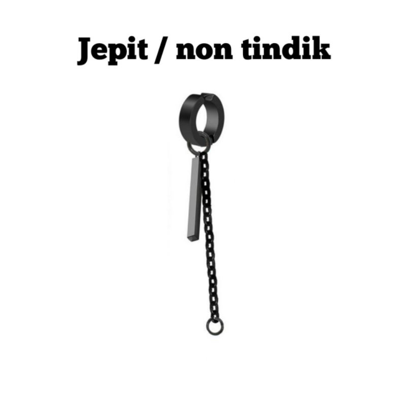 ANTING KOREA HITAM TERBARU BTS TINDIK DAN JEPIT