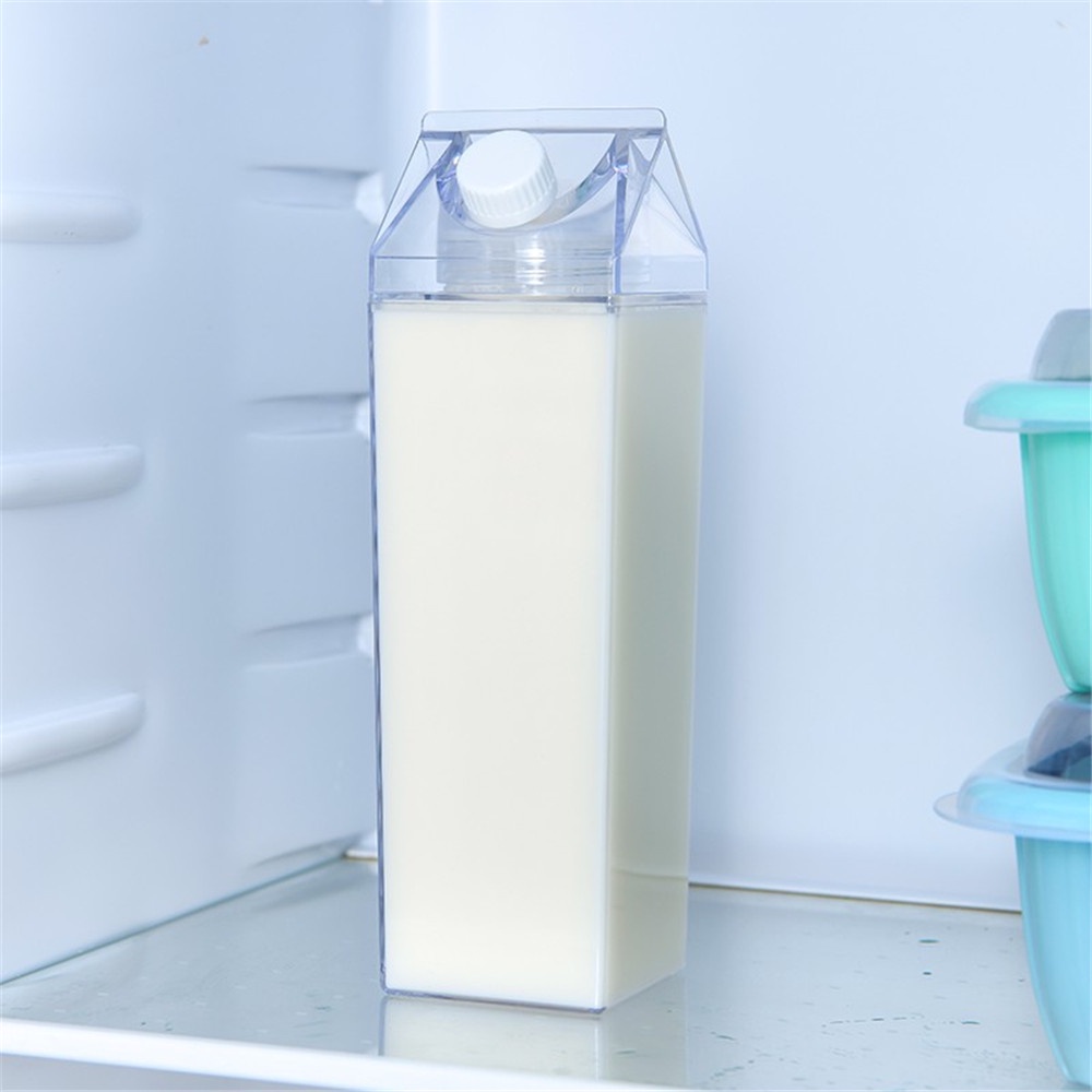 1pc Gelas Susu Influencer Bentuk Kotak Bahan Plastik Ukuran 500ML1000ML