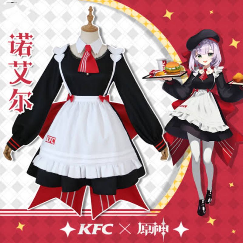 Genshin impact cosplay costume noelle kfc version
