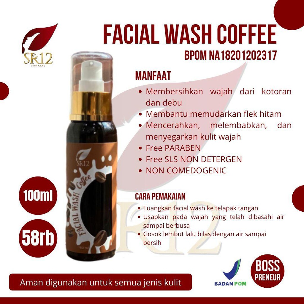 Facial Wash Penghilang Bekas Jerawat Facial Wash Coffee SR12 Cleansing Oil Sabun Muka Glowing