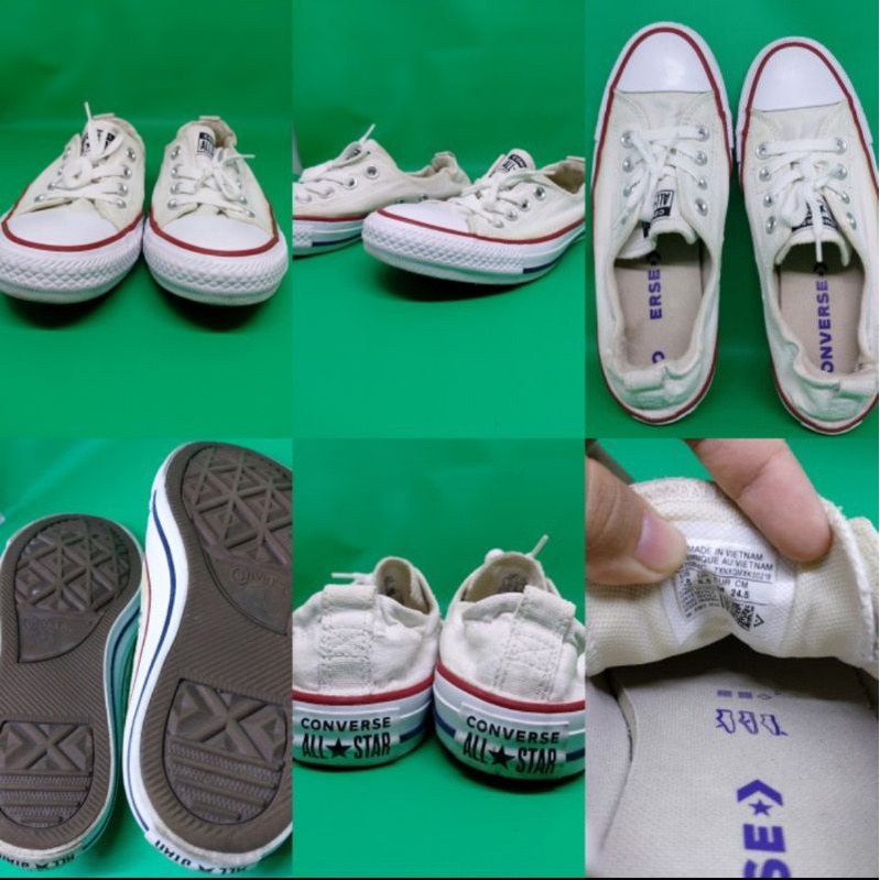 Sepatu converse all star low white cream original preloved second size 38 box