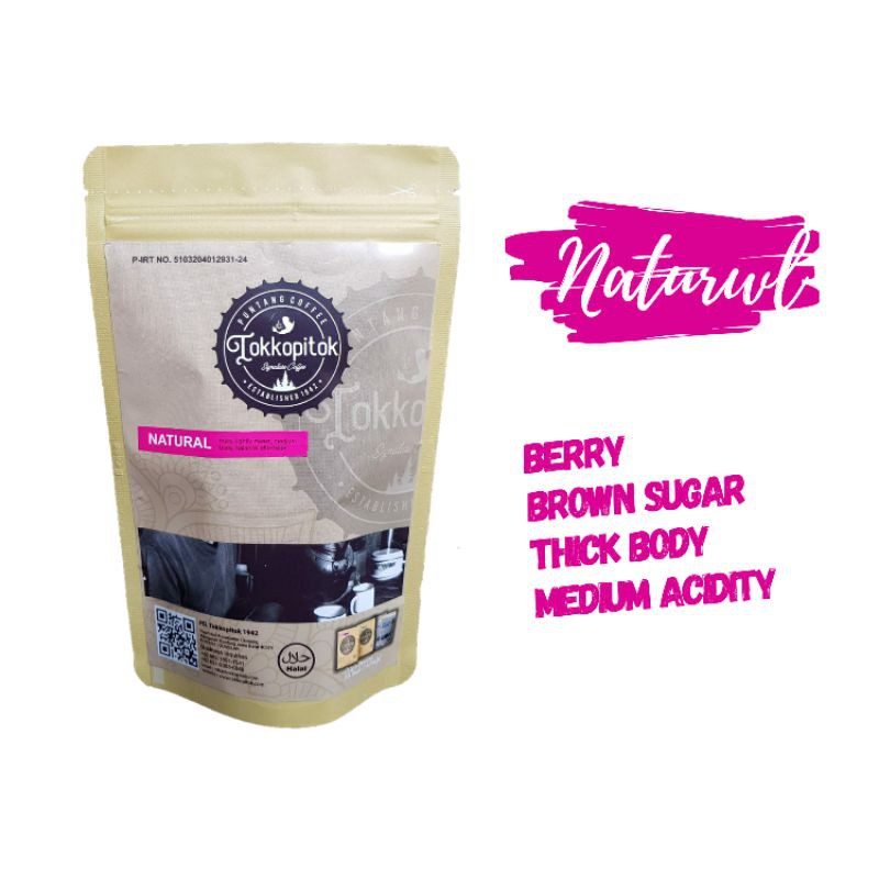 

Tokkopitok 100 Gram Roasted Bean Kopi Arabika Puntang Natural Sun-dried