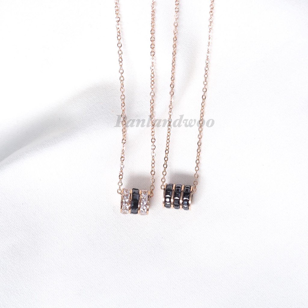 Panlandwoo - Kalung Stainless Wanita Kristal Adjustable