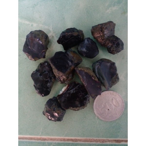 Batu kalimaya bahan blackopal solid paketan 10 pcs
