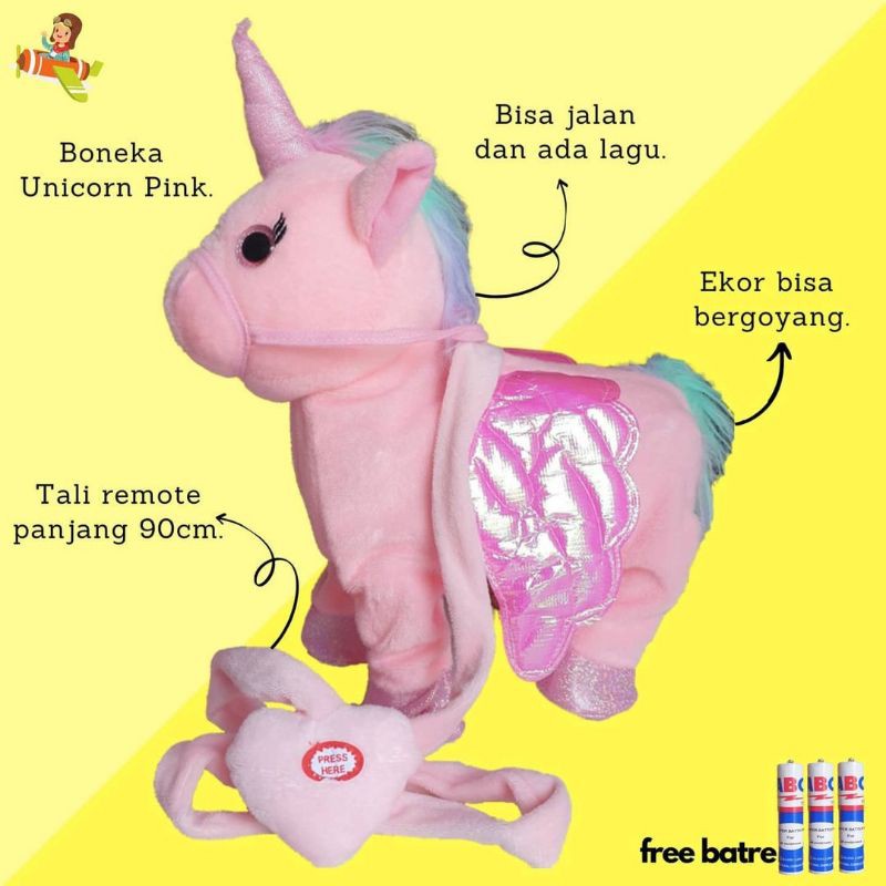 Mainan Anak Boneka Unicorn Bisa Jalan Goyang/Mainan Kuda Unicorn/Mainan Unicorn Musik dan Goyang