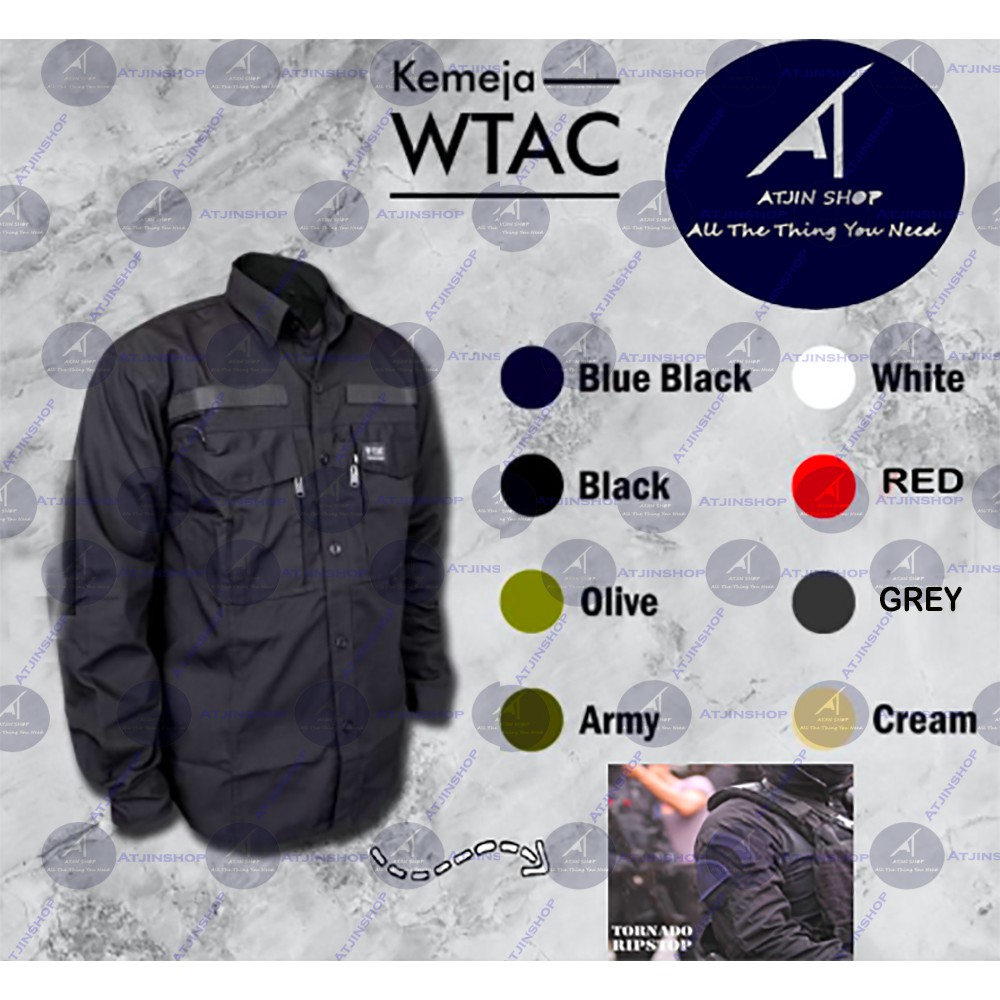 Atjin Original-Kemeja Wtac Lapangan Lengan Panjang  PDL Tactical Bahan Ribstop Tornado Anti berbulu