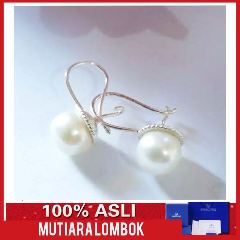 perhiasan anting mutiara anting mutiara lombok asli anting perak anting mutiara  fashion wanita