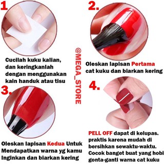 40 WARNA Kutek Peel  Off  Cat  Kuku  Palsu Wanita Nail Polish 