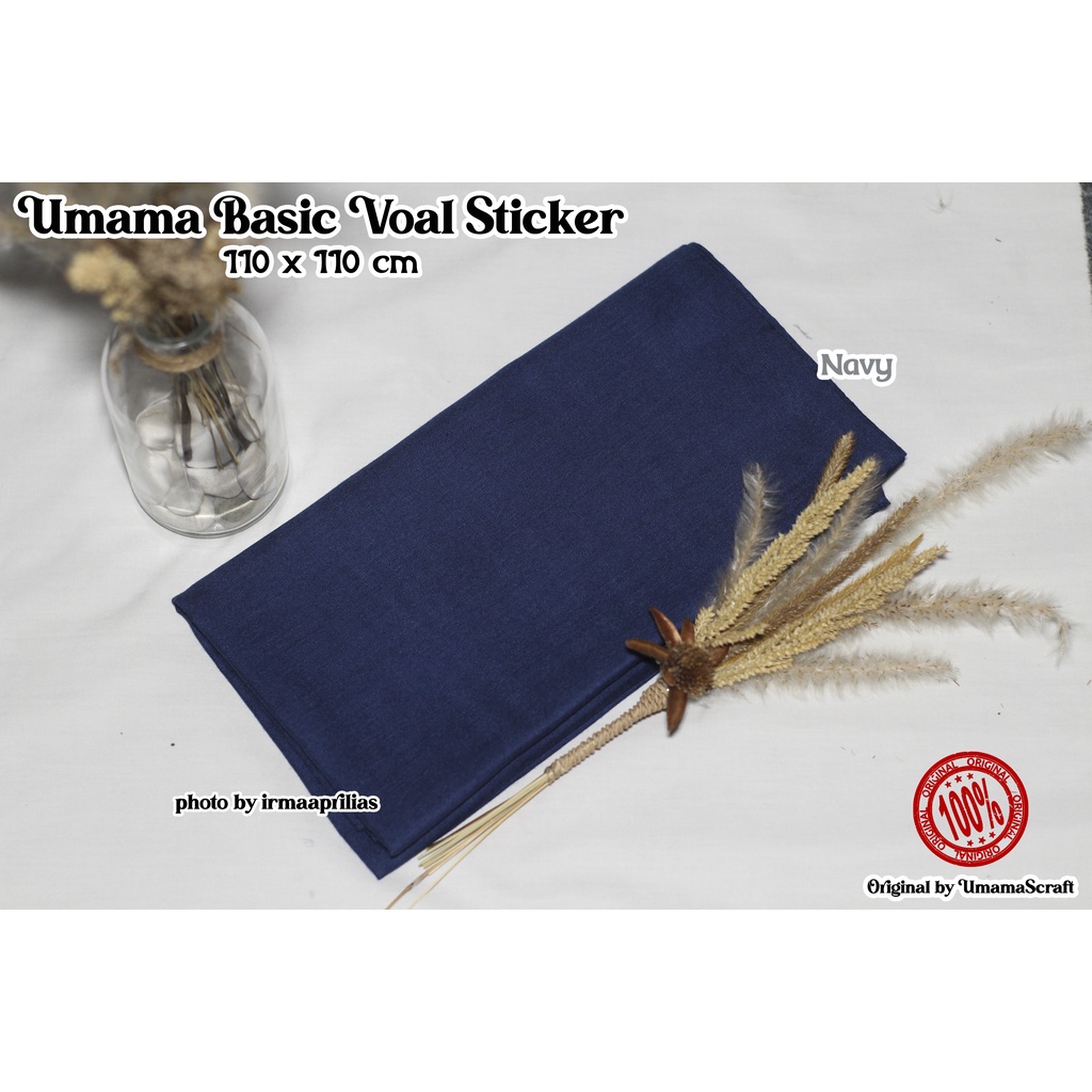 Hijab Basic Voal Umama Jilbab Segi Empat Polos Umama Kerudung Polos Segi Empat Part 2-NAVY