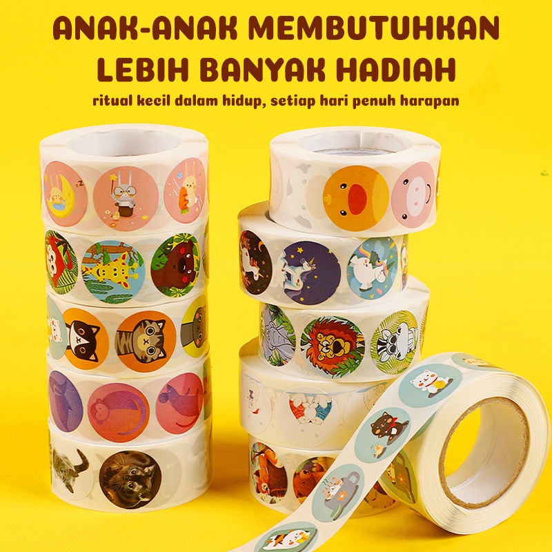 500 Pcs/Roll Stiker Motivasi Anak Reward Sticker