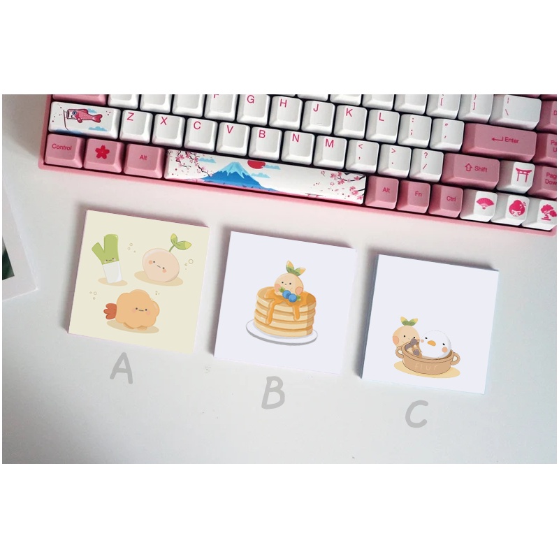 

cruell - Memopad Note pad sticky Notes Yellow Flury burger makanan isi 30 lembar 045