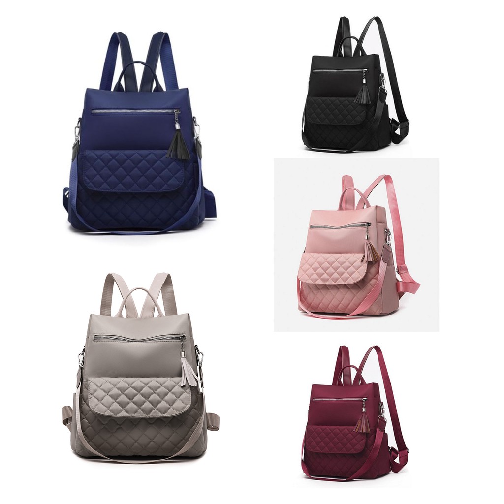 Tas Ransel Wanita MWS 2812 Impor Original Warna Hitam Merah Abu Pink Biru - Free