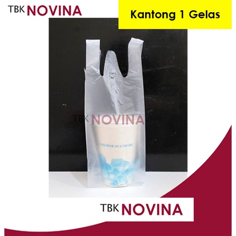 KANTONG GELAS BENING TAKEAWAY 1 GELAS &amp; 2 GELAS