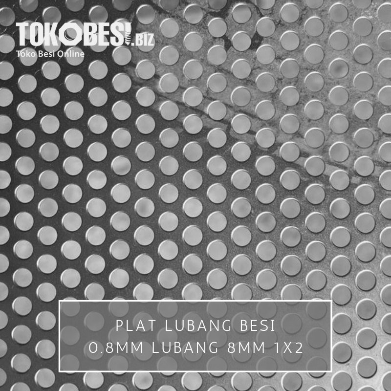 Plat Lubang Besi 0.8mm lubang 8mm 1x2